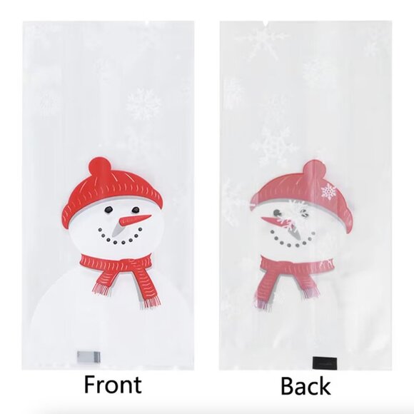Christmas Plastic Treat Bags Snowman (10PCS) - Picture 6 of 8